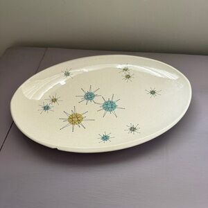 Franciscan Atomic Starburst Mid-Century Modern 13” x 9" Oval Serving Platter